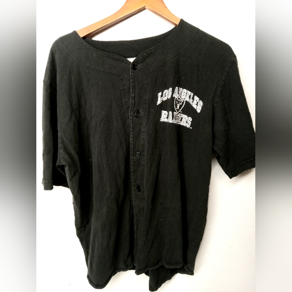 Vintage 90s Los Angeles Raiders Button down shirt large